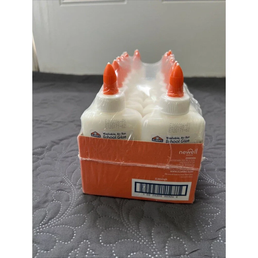 Sealed Elmers School Glue 12 Pack 4oz Each Washable No Run Teachers Home NEW